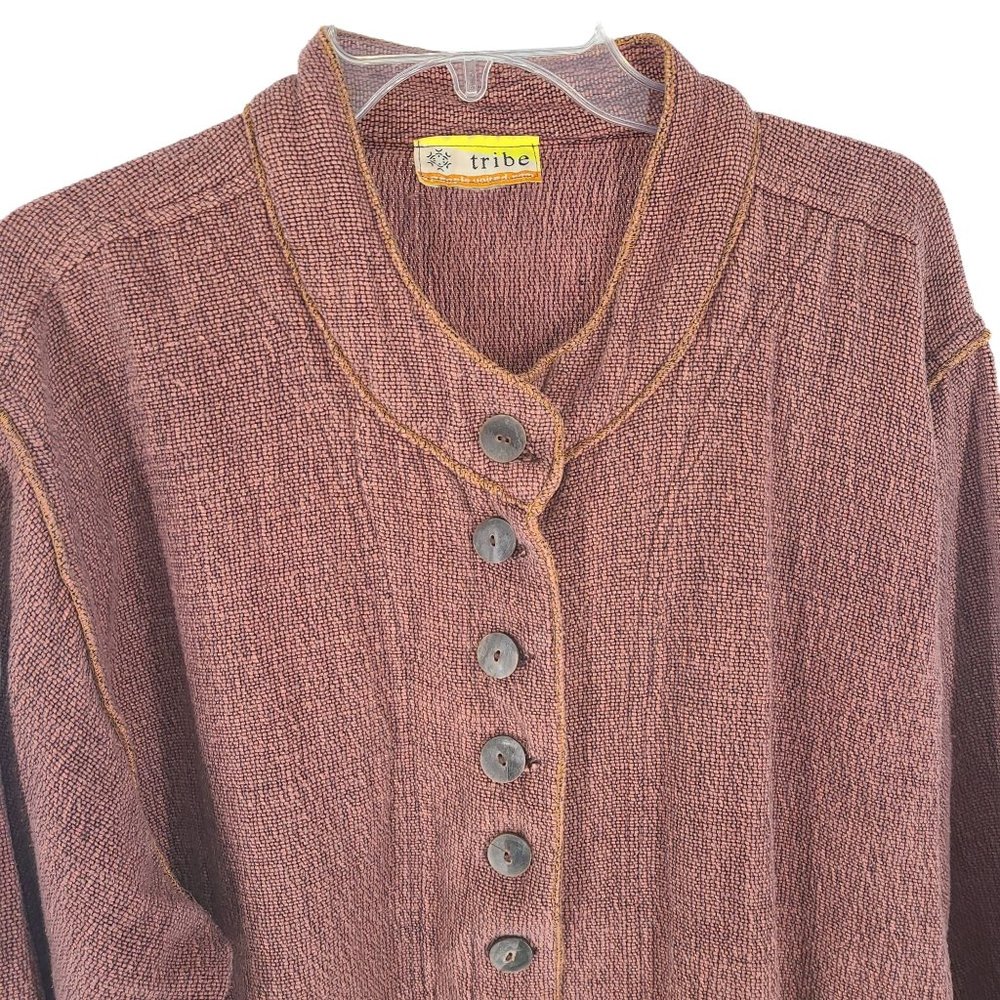 Elegant Brown Button-Up Tunic